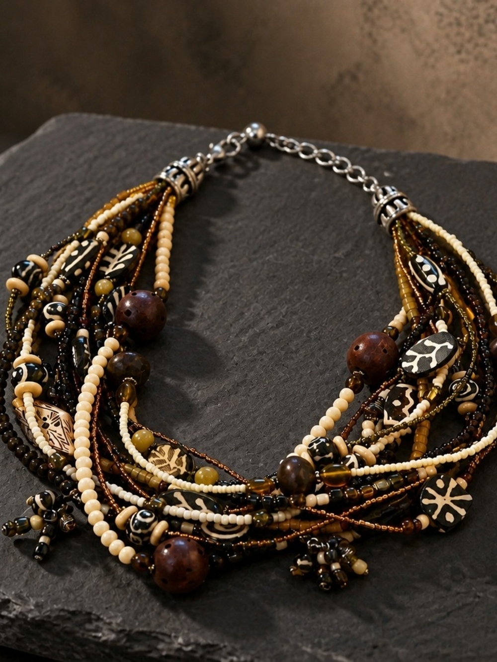 Chico’s Tribal Style Art Bead Necklace